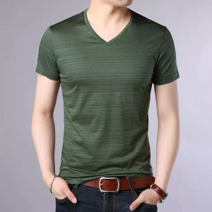 2022 New Fashion Brand T Shirts Men Solid Color V Neck Trends Streetwear Tops Summer Top Grade Short Sleeve Tshirts Men Clothing