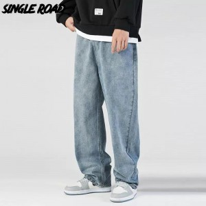 Mens Baggy Jeans Men Y2K Oversized Wide Leg Punk Denim Pants Streetwear Korean Fashion