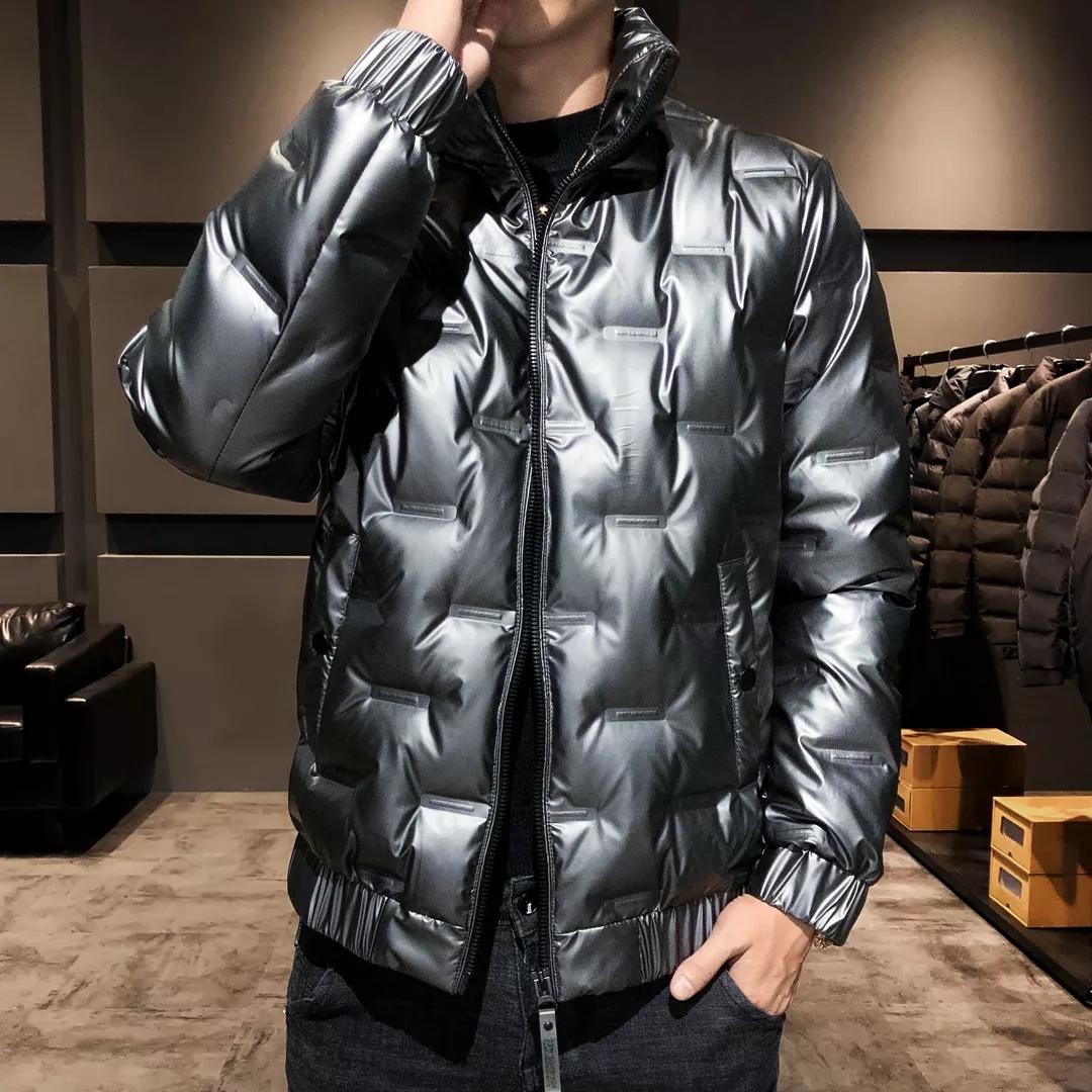Mens 80% Down Jacket Shining Coat 2021 Winter Warm Puffer Jacket Fashion Casual Bomber Coat